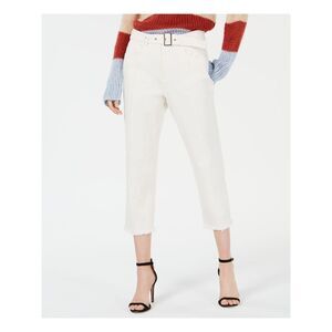 LINE + DOT Womens White Belted Skinny Jeans Size: M